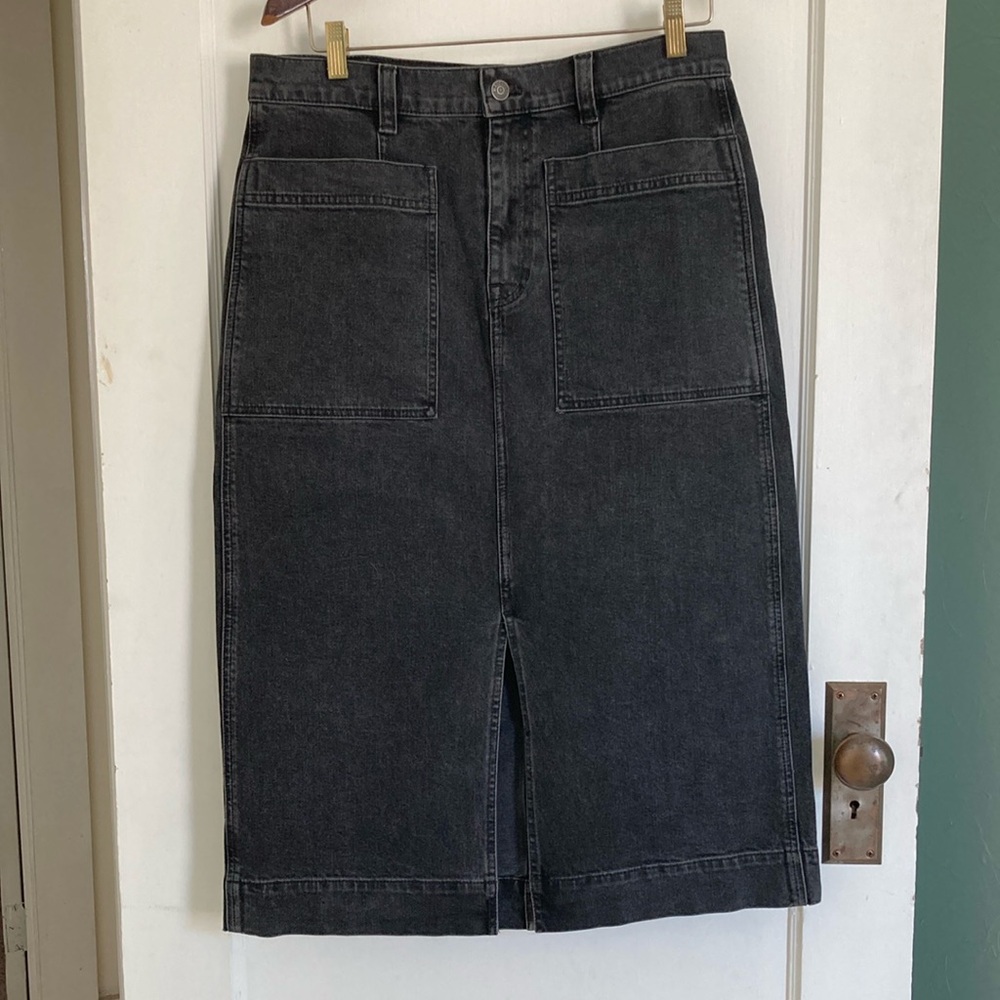 Madewell black denim skirt